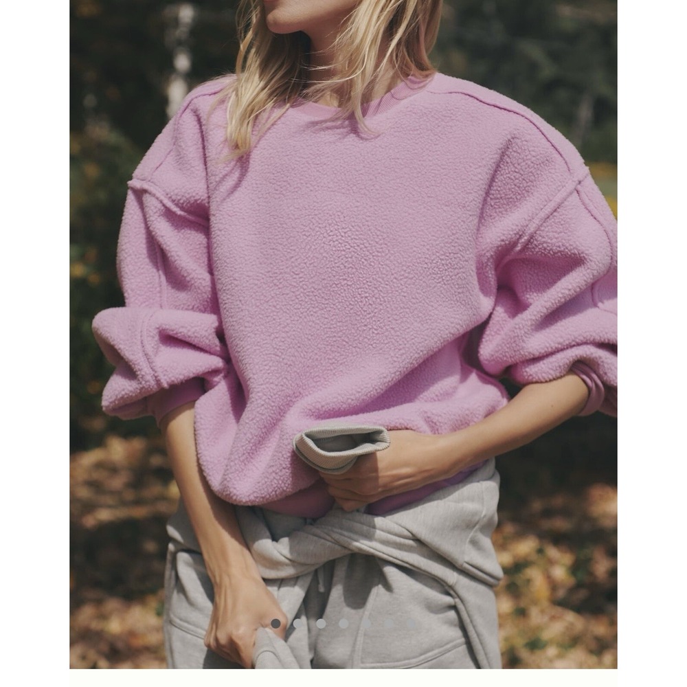 Pilcro Anthropologie XL Slouchy Crewneck fleece Sweatshirt Lilac NWT Retail $98